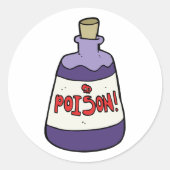 Sticker Rond Bouteille Violette De Poison (Devant)