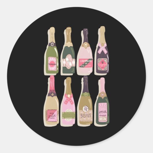 Sticker Rond Bouteilles de Champagne Nouvel An Eves 2022 Py (Devant)