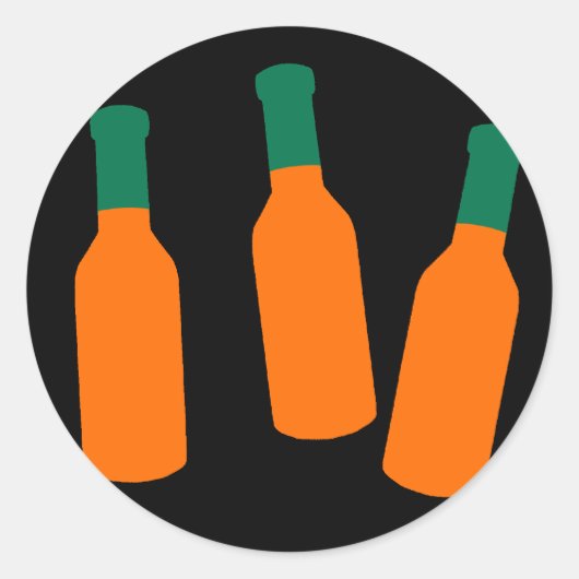 Sticker Rond Bouteilles de sauce chaude (Devant)
