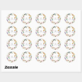Sticker Rond Bouteilles Fleurs sauvages Mariage floral (Feuille)