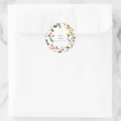 Sticker Rond Bouteilles Fleurs sauvages Mariage floral (Sac)