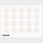 Sticker Rond Bouteilles Pink Baby shower fille (Feuille)