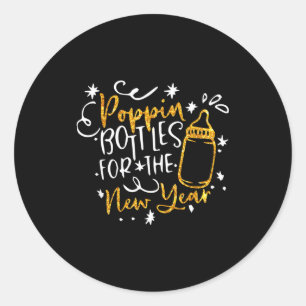Sticker Rond Bouteilles Pn pour la nouvelle année Bonne année E