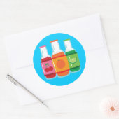 Sticker Rond Bouteilles Pop Soda (Enveloppe)