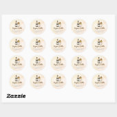 Sticker Rond Bouteilles Poppin Baby shower moderne Bouteille bé (Feuille)
