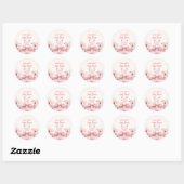 Sticker Rond Bouteilles rose bow Baby shower bouteilles (Feuille)