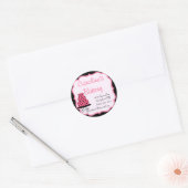 Sticker Rond Boutique boulangerie, noir et rose (Enveloppe)