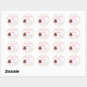 Sticker Rond Boutique boulangerie, Pointe rose (Feuille)