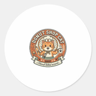 Sticker Rond Boutique de beignets Chat Boutique de beignets Cha