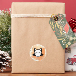 Sticker Rond Boutique de chauve-souris adorable - Kawaii minima
