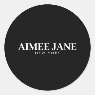 Sticker Rond Boutique de Luxe Minimaliste Gras Noir/Blanc