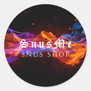 Sticker Rond Boutique de Snus Tabac Vape Fumer Huile de CBD