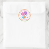 Sticker Rond Boutique Jaune rose sucré Anniversaire Favoriser (Sac)
