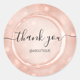 Sticker Rond Boutique Merci Boutique Nom d'entreprise Rose