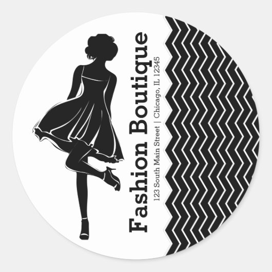 Sticker Rond Boutique mode (Devant)