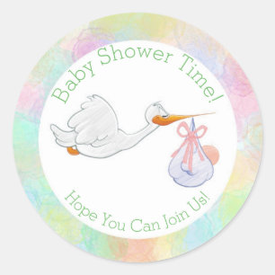 Sticker Rond Boutique Pastel Aquarelles avec Baby shower Bundle