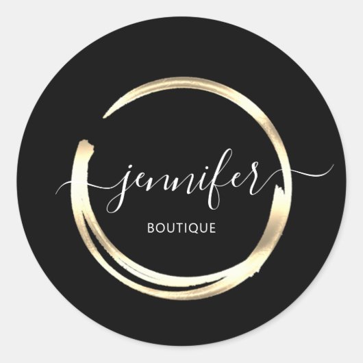 Sticker Rond Boutique professionnelle Boutique Cercle d'or noir (Devant)