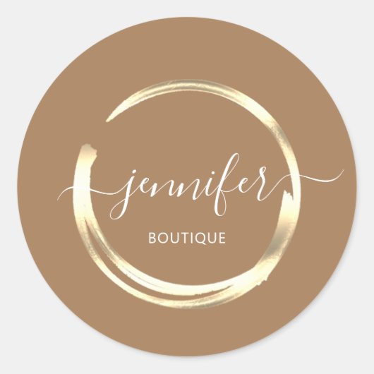 Sticker Rond Boutique Professionnelle Boutique Gold Brown (Devant)