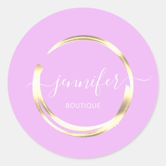 Sticker Rond Boutique professionnelle Boutique Lilac Gold Circl (Devant)