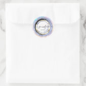Sticker Rond Boutique professionnelle Holographe robe bleue (Sac)