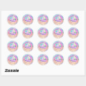 Sticker Rond Boutique Professionnelle Holographe Robe violette (Feuille)