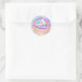 Sticker Rond Boutique Professionnelle Holographe Robe violette (Sac)