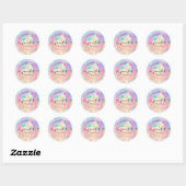 Sticker Rond Boutique professionnelle Parties scintillant Dres  (Feuille)