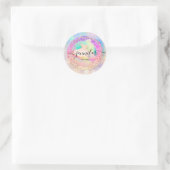 Sticker Rond Boutique professionnelle Parties scintillant Dres  (Sac)