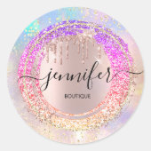 Sticker Rond Boutique professionnelle Parties scintillant Holog (Devant)