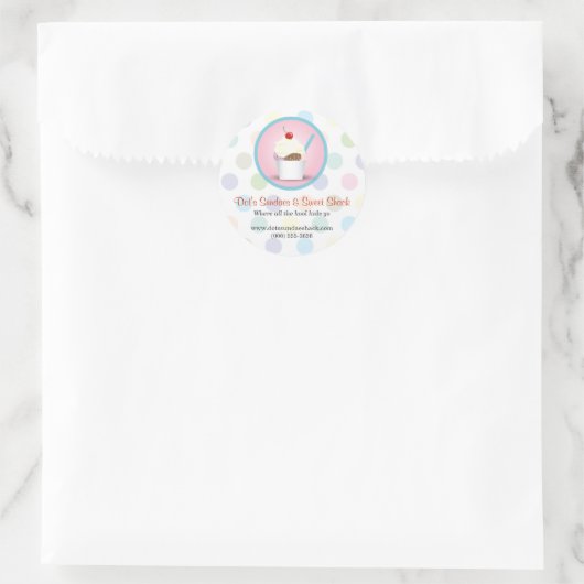 Sticker Rond Boutique Sundae (Sac)