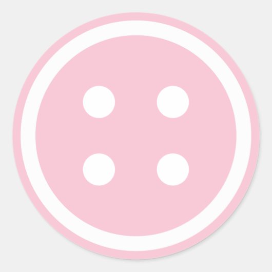 Sticker Rond Bouton à coudre rose mou (Devant)