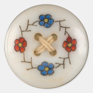 Sticker Rond Bouton à coudre Vintage