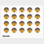 Sticker Rond Bouton Alfie Afro Halloween (Feuille)