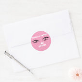 Sticker Rond Bouton Basse Vision rose (Enveloppe)