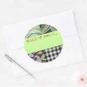 Sticker Rond Bouton "Bonjour, mon nom est..." (Enveloppe)