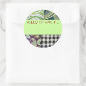 Sticker Rond Bouton "Bonjour, mon nom est..." (Sac)