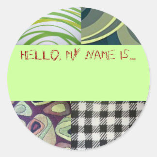 Sticker Rond Bouton "Bonjour, mon nom est..."