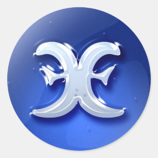 Sticker Rond Bouton brillant Pisces