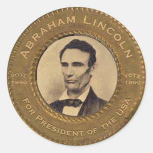Sticker Rond Bouton Campagne Abraham Lincoln