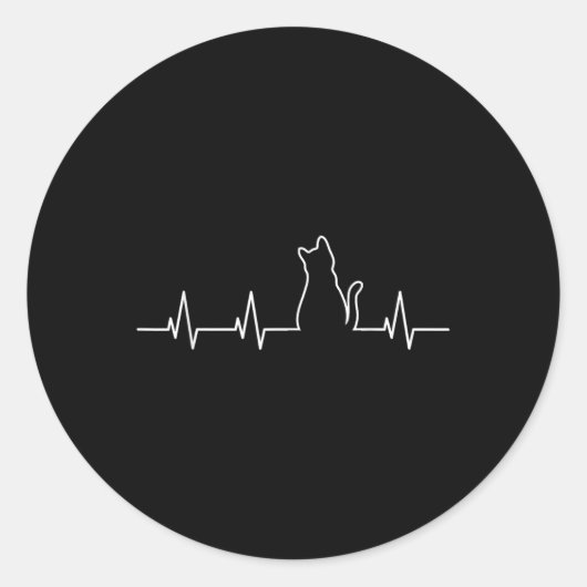 Sticker Rond Bouton cardiaque du chat (Devant)