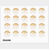 Sticker Rond Bouton Citrouille orange aquarelle (Feuille)