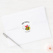 Sticker Rond Bouton d'abeille Bee Happy (Enveloppe)