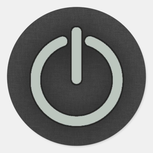 Sticker Rond Bouton d'alimentation gris cendré (Devant)