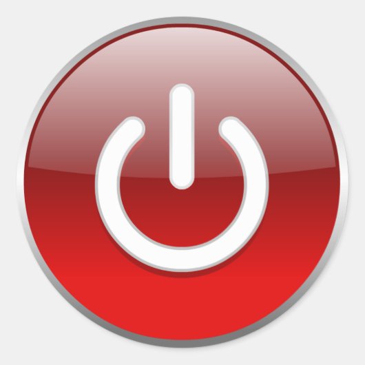 Sticker Rond Bouton d'alimentation rouge (Devant)