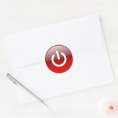 Sticker Rond Bouton d'alimentation rouge (Enveloppe)