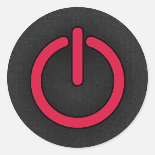 Sticker Rond Bouton d'alimentation rouge Crimson (Devant)