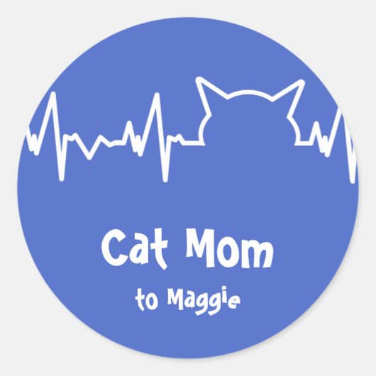Sticker Rond Bouton de coeur de chat pour les mamans de chat, l (Devant)