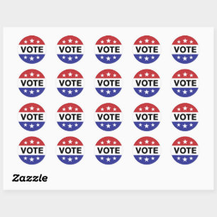 Sticker Rond Bouton de vote 6 étoiles