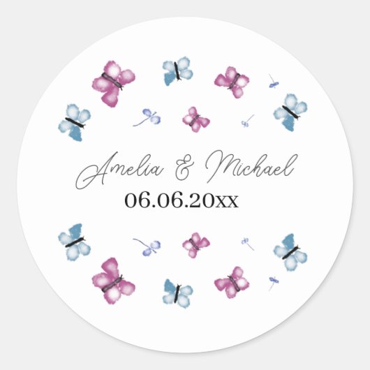 Sticker Rond Bouton délicat Enregistrer la date (Devant)