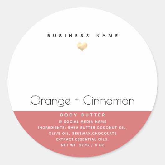 Sticker Rond Bouton d'or de typographie moderne simple pour beu (Devant)